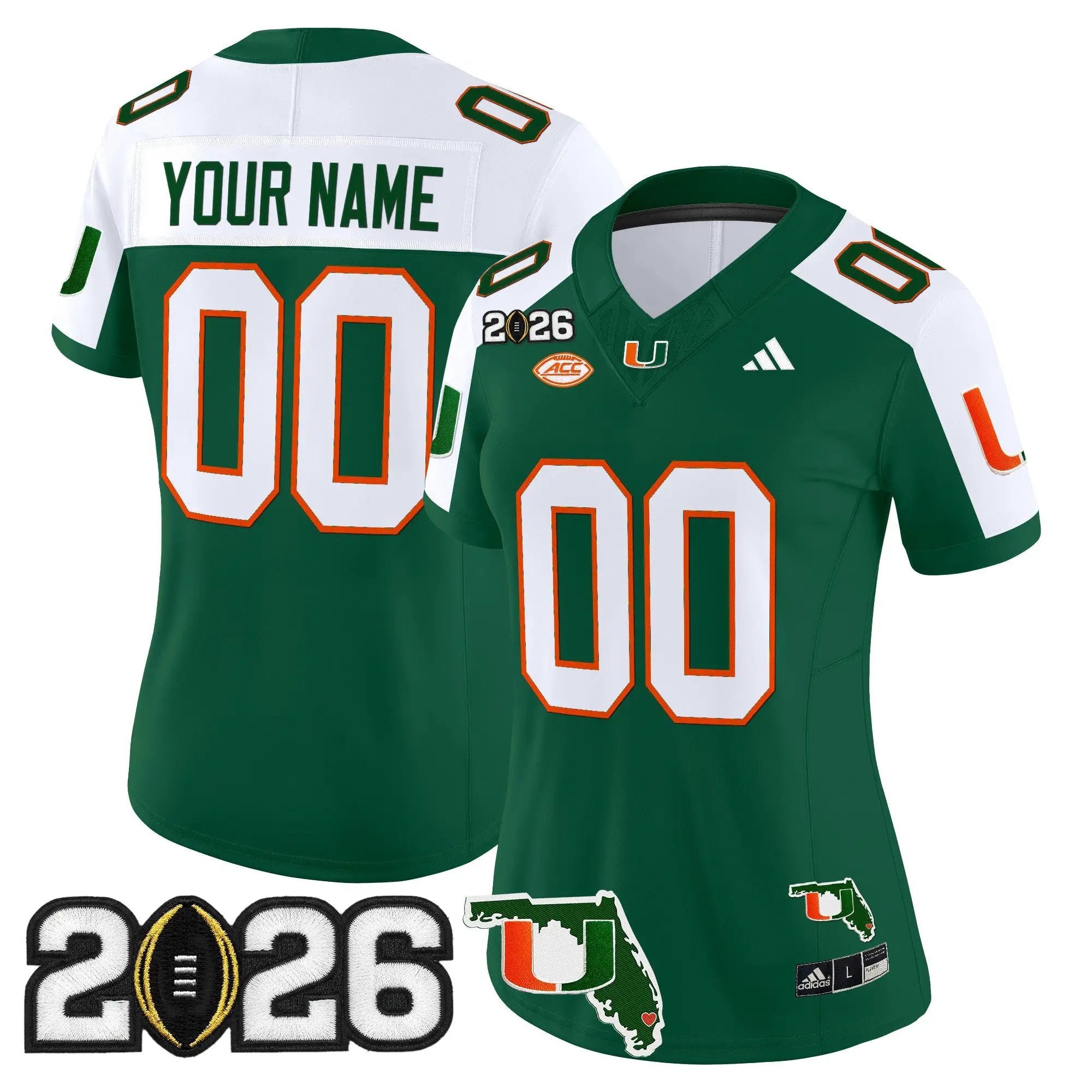 Miami Hurricanes 2026 CFP Final & Florida Patch Vapor Limited Custom Jersey - Stitched 12 Miami Hurricanes 2026 CFP Final & Florida Patch Vapor Limited Custom Jersey - Stitched by Digigearus