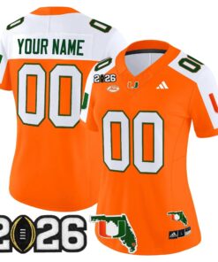 Miami Hurricanes 2026 CFP Final & Florida Patch Vapor Limited Custom Jersey - Stitched 22 Miami Hurricanes 2026 CFP Final & Florida Patch Vapor Limited Custom Jersey - Stitched by Digigearus
