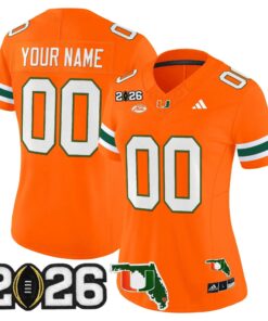 Miami Hurricanes 2026 CFP Final & Florida Patch Vapor Limited Custom Jersey - Stitched 21 Miami Hurricanes 2026 CFP Final & Florida Patch Vapor Limited Custom Jersey - Stitched by Digigearus