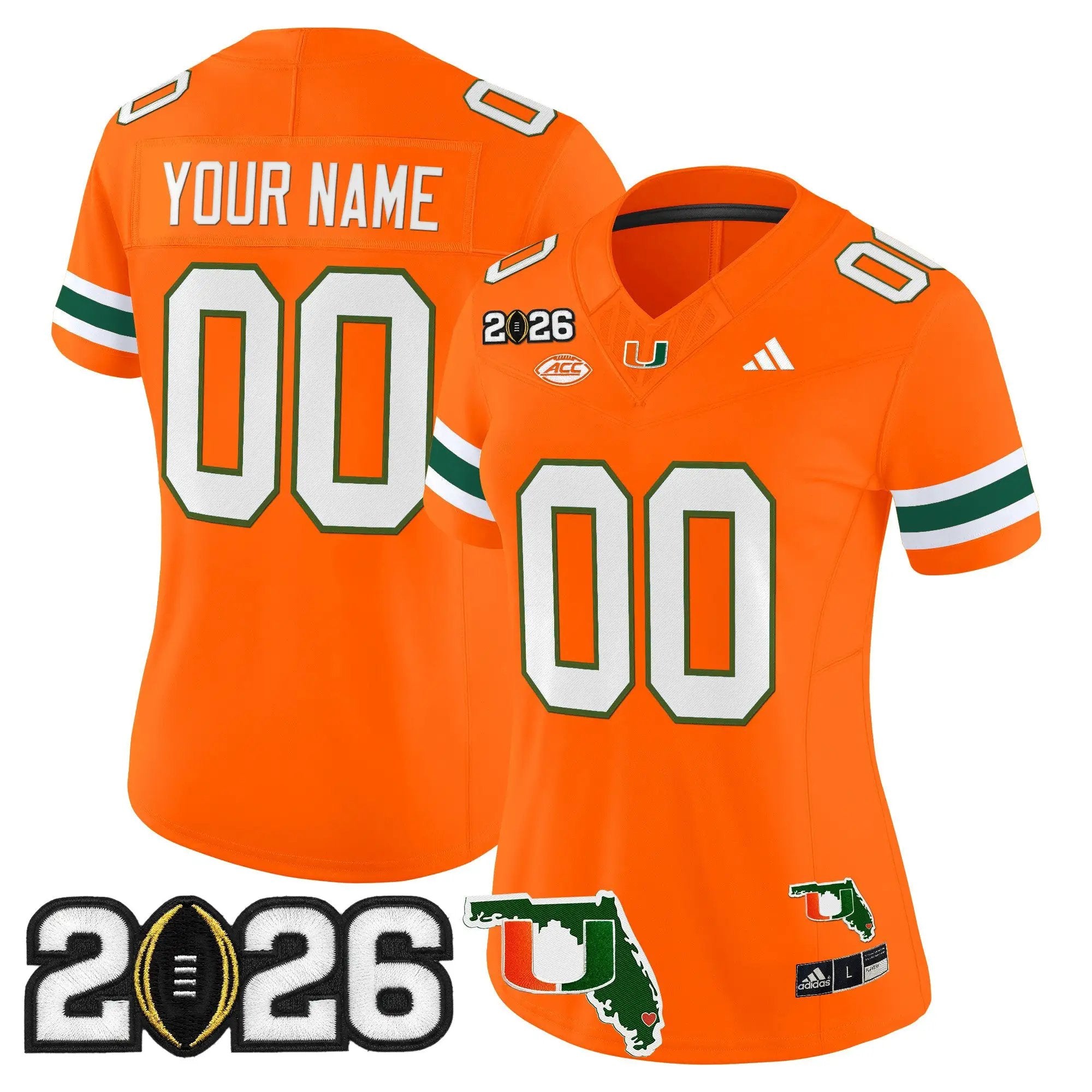 Miami Hurricanes 2026 CFP Final & Florida Patch Vapor Limited Custom Jersey - Stitched 10 Miami Hurricanes 2026 CFP Final & Florida Patch Vapor Limited Custom Jersey - Stitched by Digigearus