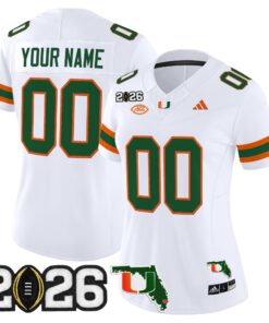 Miami Hurricanes 2026 CFP Final & Florida Patch Vapor Limited Custom Jersey - Stitched 19 Miami Hurricanes 2026 CFP Final & Florida Patch Vapor Limited Custom Jersey - Stitched by Digigearus