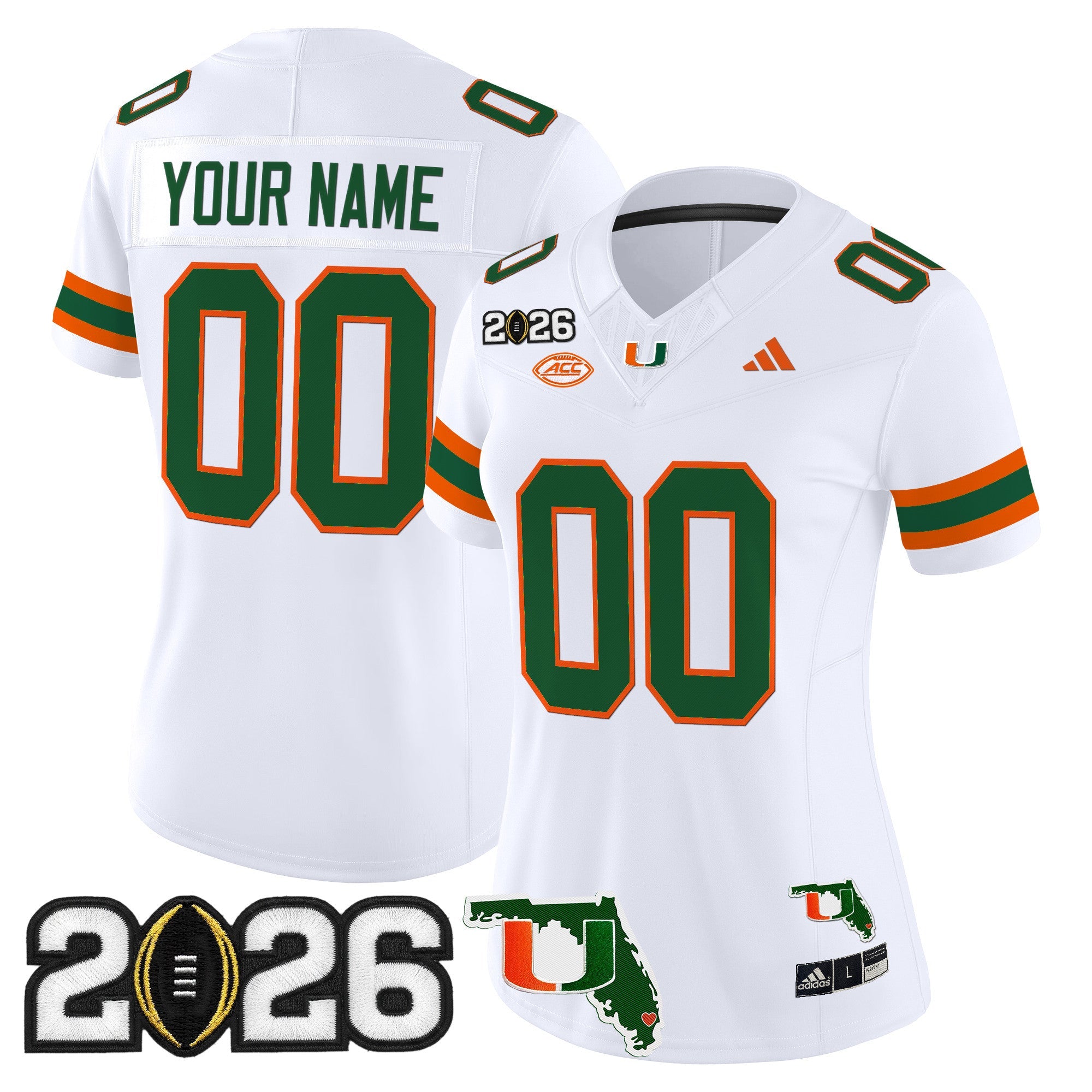 Miami Hurricanes 2026 CFP Final & Florida Patch Vapor Limited Custom Jersey - Stitched 8 Miami Hurricanes 2026 CFP Final & Florida Patch Vapor Limited Custom Jersey - Stitched by Digigearus