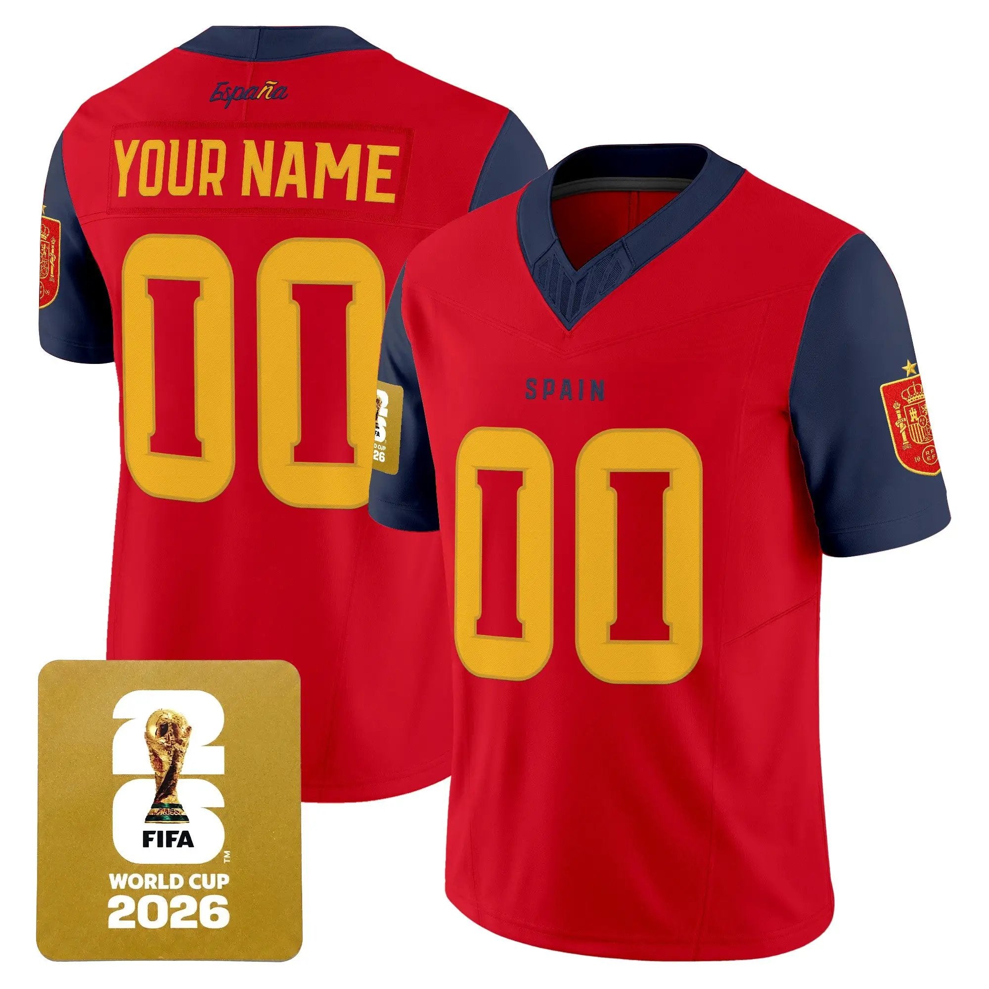 Spain 2026 World Cup Vapor Football Custom Jersey - All Stitched 2 Spain 2026 World Cup Vapor Football Custom Jersey - All Stitched by Digigearus