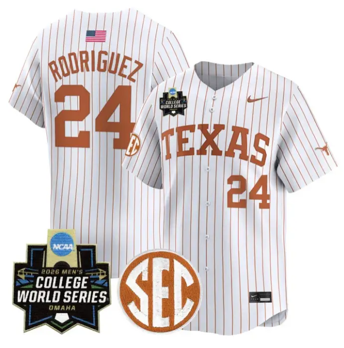Adrian Rodriguez Jersey #24 Texas Longhorns 2026 World Series Stitched by My Store