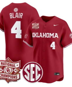 Alec Blair Jersey #4 Oklahoma 2026 National Champions Patch Stitched by My Store