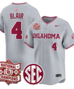 Alec Blair Jersey #4 Oklahoma 2026 National Champions Patch Stitched by My Store