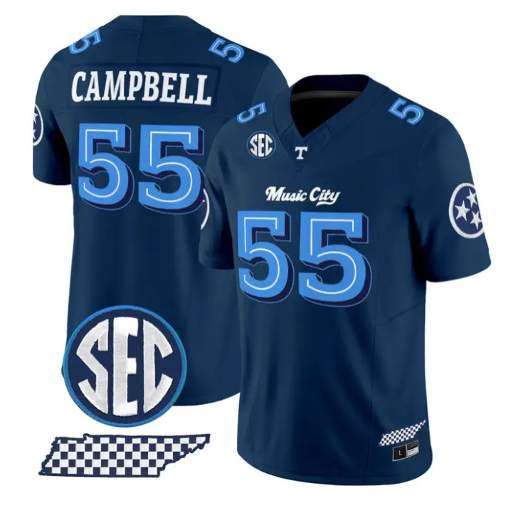Amare Campbell Jersey #55 Tennessee Vols Music City Edition Stitched by My Store NCAA Football Jerseys
