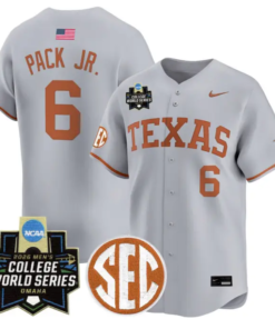 Anthony Pack Jr Jersey #6 Texas Longhorns 2026 World Series Vapor Stitched by My Store