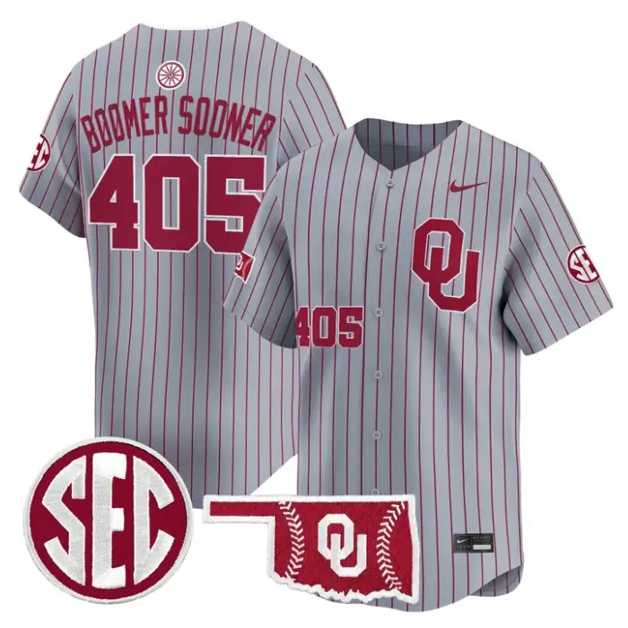Boomer Sooner Jersey #405 Oklahoma Sooners Baseball 2026 Vapor Stitched by My Store