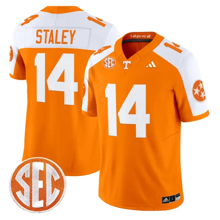 Braylon Staley Jersey #14 Tennessee Vols 2026 Vapor Limited Stitched by My Store NCAA Football Jerseys