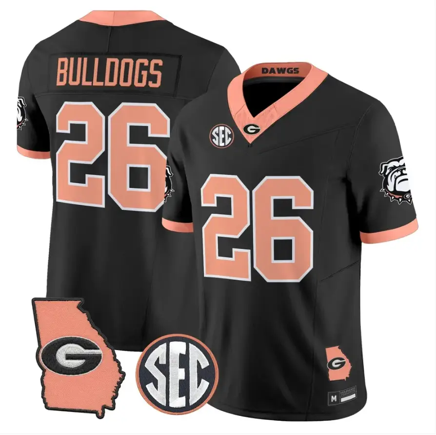 Bulldogs Jersey #26 Georgia Bulldogs 2026 The Big Peach Stitched 1 Bulldogs Jersey #26 Georgia Bulldogs 2026 The Big Peach Stitched by My Store NCAA Football Jerseys