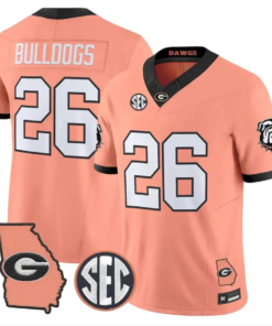 Bulldogs Jersey #26 Georgia Bulldogs 2026 The Big Peach Stitched 7 Bulldogs Jersey #26 Georgia Bulldogs 2026 The Big Peach Stitched by My Store NCAA Football Jerseys
