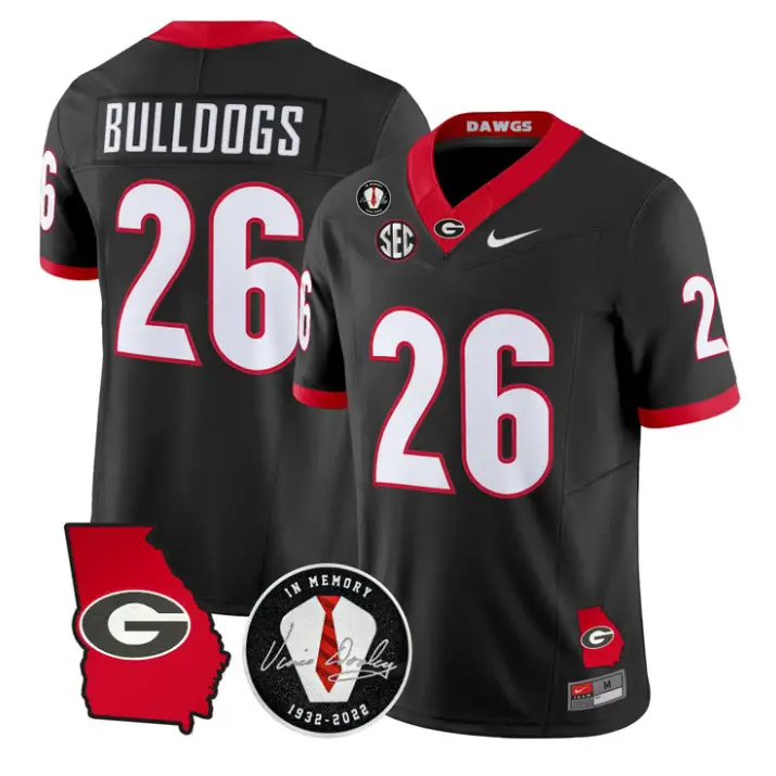 Bulldogs Jersey #26 Georgia Bulldogs 2026 Vince Dooley Stitched 1 Bulldogs Jersey #26 Georgia Bulldogs 2026 Vince Dooley Stitched by My Store NCAA Football Jerseys