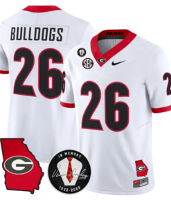 Bulldogs Jersey #26 Georgia Bulldogs 2026 Vince Dooley Stitched 6 Bulldogs Jersey #26 Georgia Bulldogs 2026 Vince Dooley Stitched by My Store NCAA Football Jerseys