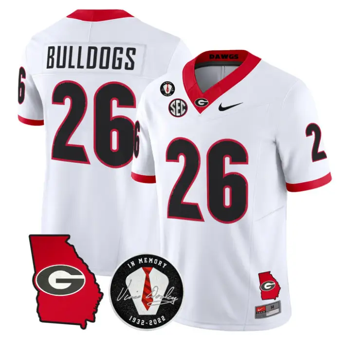 Bulldogs Jersey #26 Georgia Bulldogs 2026 Vince Dooley Stitched 3 Bulldogs Jersey #26 Georgia Bulldogs 2026 Vince Dooley Stitched by My Store NCAA Football Jerseys
