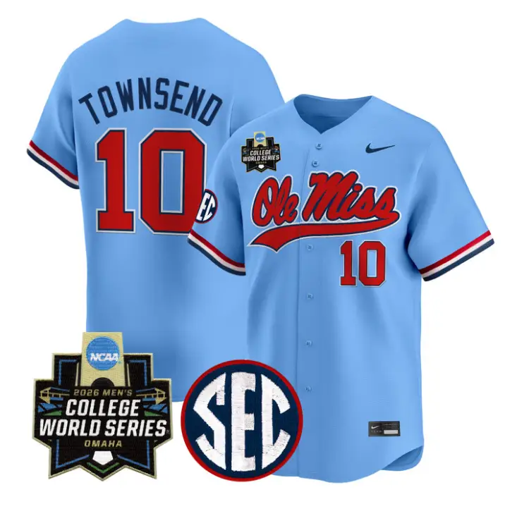 Cade Townsend Jersey #10 Ole Miss 2026 World Series Vapor Stitched Blue by My Store
