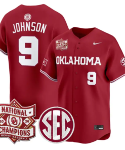 Camden Johnson Jersey #9 Oklahoma 2026 National Champions Patch Stitched by My Store