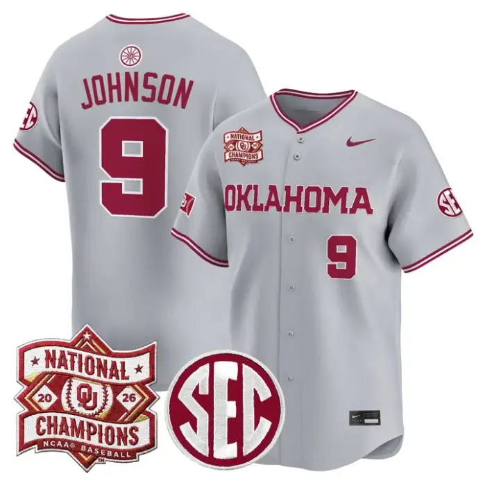 Camden Johnson Jersey #9 Oklahoma 2026 National Champions Patch Stitched 2 Camden Johnson Jersey #9 Oklahoma 2026 National Champions Patch Stitched by My Store