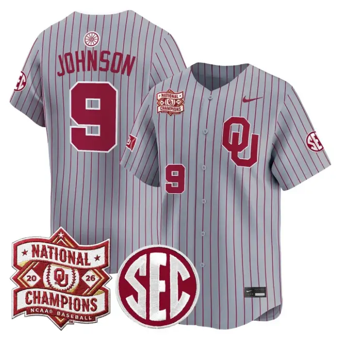 Camden Johnson Jersey #9 Oklahoma 2026 National Champions Patch Stitched 3 Camden Johnson Jersey #9 Oklahoma 2026 National Champions Patch Stitched by My Store