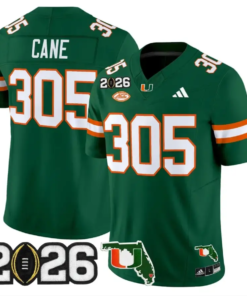 Cane Jersey #305 Miami Hurricanes 2026 CFP Final Patch Stitched 9 Cane Jersey #305 Miami Hurricanes 2026 CFP Final Patch Stitched by My Store NCAA Football Jerseys