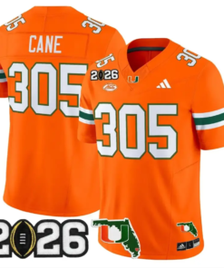 Cane Jersey #305 Miami Hurricanes 2026 CFP Final Patch Stitched 11 Cane Jersey #305 Miami Hurricanes 2026 CFP Final Patch Stitched by My Store NCAA Football Jerseys