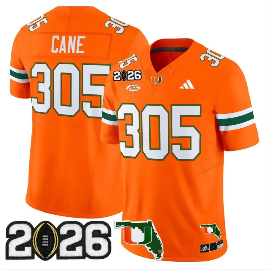 Cane Jersey #305 Miami Hurricanes 2026 CFP Final Patch Stitched 5 Cane Jersey #305 Miami Hurricanes 2026 CFP Final Patch Stitched by My Store NCAA Football Jerseys