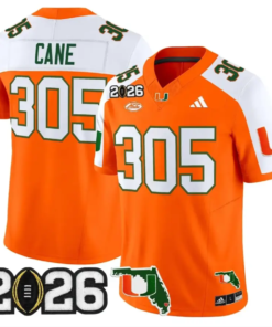 Cane Jersey #305 Miami Hurricanes 2026 CFP Final Patch Stitched 10 Cane Jersey #305 Miami Hurricanes 2026 CFP Final Patch Stitched by My Store NCAA Football Jerseys
