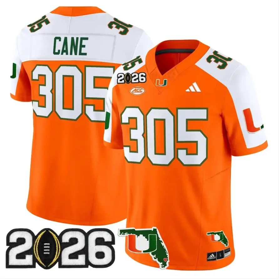 Cane Jersey #305 Miami Hurricanes 2026 CFP Final Patch Stitched 4 Cane Jersey #305 Miami Hurricanes 2026 CFP Final Patch Stitched by My Store NCAA Football Jerseys