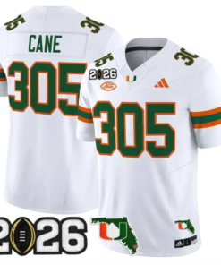 Cane Jersey #305 Miami Hurricanes 2026 CFP Final Patch Stitched 12 Cane Jersey #305 Miami Hurricanes 2026 CFP Final Patch Stitched by My Store NCAA Football Jerseys