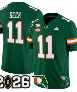 Carson Beck Jersey #11 Miami Hurricanes 2026 CFP Final Patch Stitched by My Store NCAA Football Jerseys