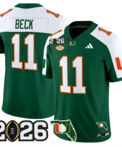 Carson Beck Jersey #11 Miami Hurricanes 2026 CFP Final Patch Stitched by My Store NCAA Football Jerseys