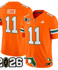 Carson Beck Jersey #11 Miami Hurricanes 2026 CFP Final Patch Stitched by My Store NCAA Football Jerseys