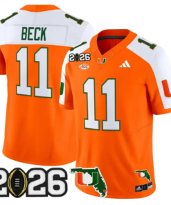 Carson Beck Jersey #11 Miami Hurricanes 2026 CFP Final Patch Stitched by My Store NCAA Football Jerseys