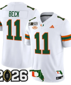 Carson Beck Jersey #11 Miami Hurricanes 2026 CFP Final Patch Stitched by My Store NCAA Football Jerseys