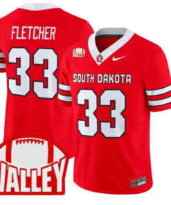 Carson Fletcher Jersey #33 South Dakota 2026 Vapor Limited Stitched by My Store NCAA Football Jerseys