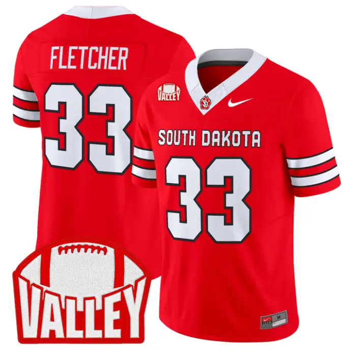 Carson Fletcher Jersey #33 South Dakota 2026 Vapor Limited Stitched by My Store NCAA Football Jerseys