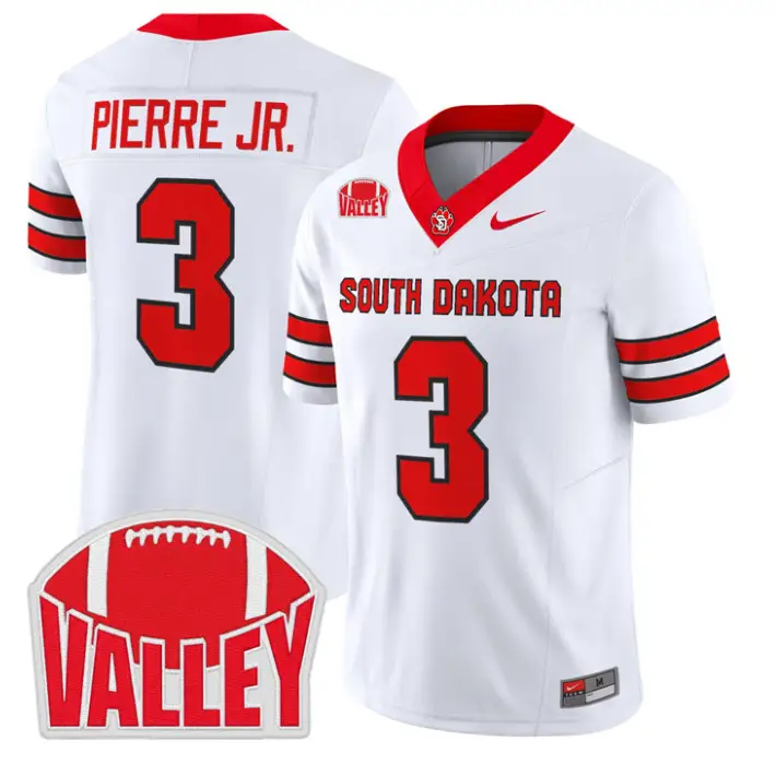 Charles Pierre Jr Jersey #3 South Dakota 2026 Vapor Limited Stitched by My Store NCAA Football Jerseys