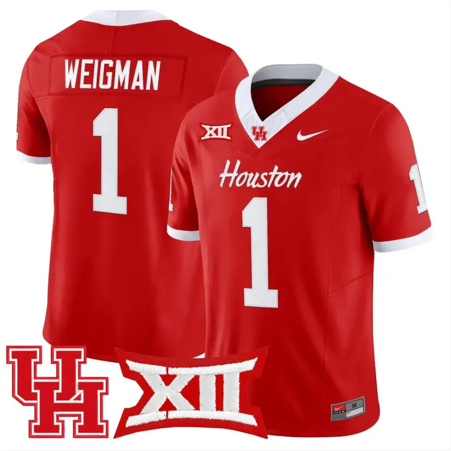 Conner Weigman Jersey #1 Houston Cougars 2026 Vapor Limited Stitched 4 Conner Weigman Jersey #1 Houston Cougars 2026 Vapor Limited Stitched by My Store NCAA Football Jerseys