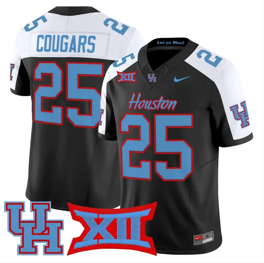Cougars Jersey #25 Houston Cougars 2026 Vapor Limited Stitched by My Store NCAA Football Jerseys