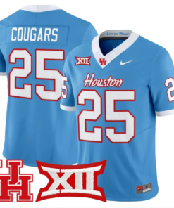 Cougars Jersey #25 Houston Cougars 2026 Vapor Limited Stitched by My Store NCAA Football Jerseys