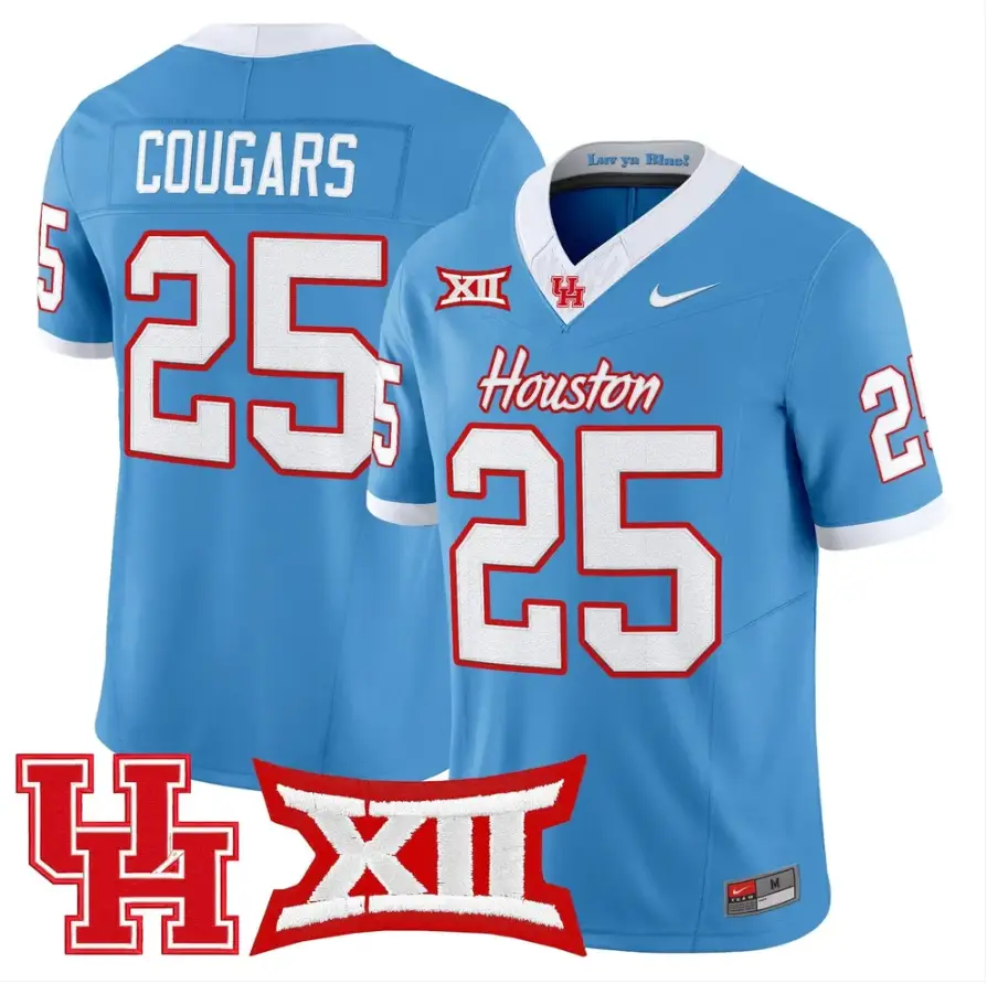 Cougars Jersey #25 Houston Cougars 2026 Vapor Limited Stitched by My Store NCAA Football Jerseys