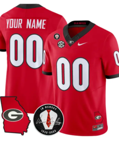 Custom Georgia Bulldogs Jersey 2026 Georgia Map Vince Dooley Stitched by My Store NCAA Football Jerseys