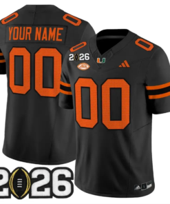 Custom Miami Hurricanes Jersey 2026 CFP Final Patch Stitched by My Store NCAA Football Jerseys