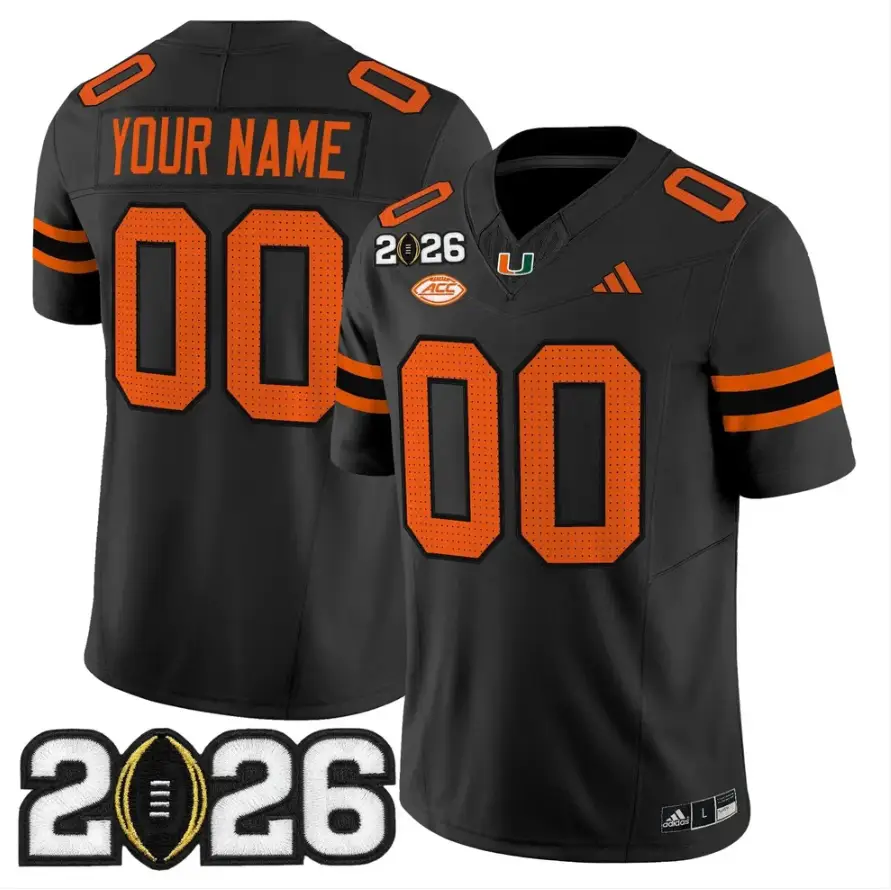 Custom Miami Hurricanes Jersey 2026 CFP Final Patch Stitched 1 Custom Miami Hurricanes Jersey 2026 CFP Final Patch Stitched by My Store NCAA Football Jerseys