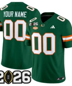 Custom Miami Hurricanes Jersey 2026 CFP Final Patch Stitched 11 Custom Miami Hurricanes Jersey 2026 CFP Final Patch Stitched by My Store NCAA Football Jerseys