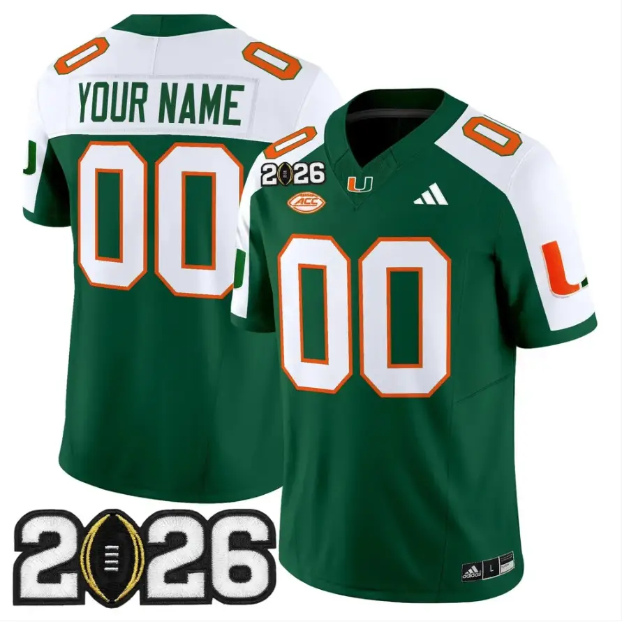 Custom Miami Hurricanes Jersey 2026 CFP Final Patch Stitched 4 Custom Miami Hurricanes Jersey 2026 CFP Final Patch Stitched by My Store NCAA Football Jerseys