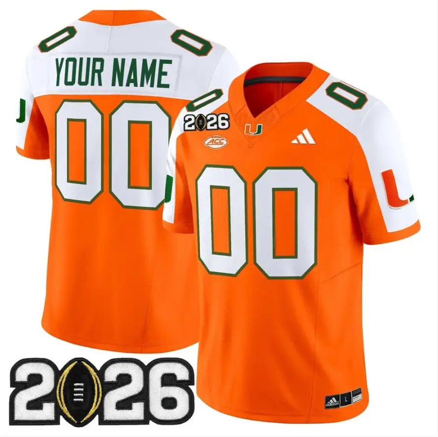 Custom Miami Hurricanes Jersey 2026 CFP Final Patch Stitched 2 Custom Miami Hurricanes Jersey 2026 CFP Final Patch Stitched by My Store NCAA Football Jerseys