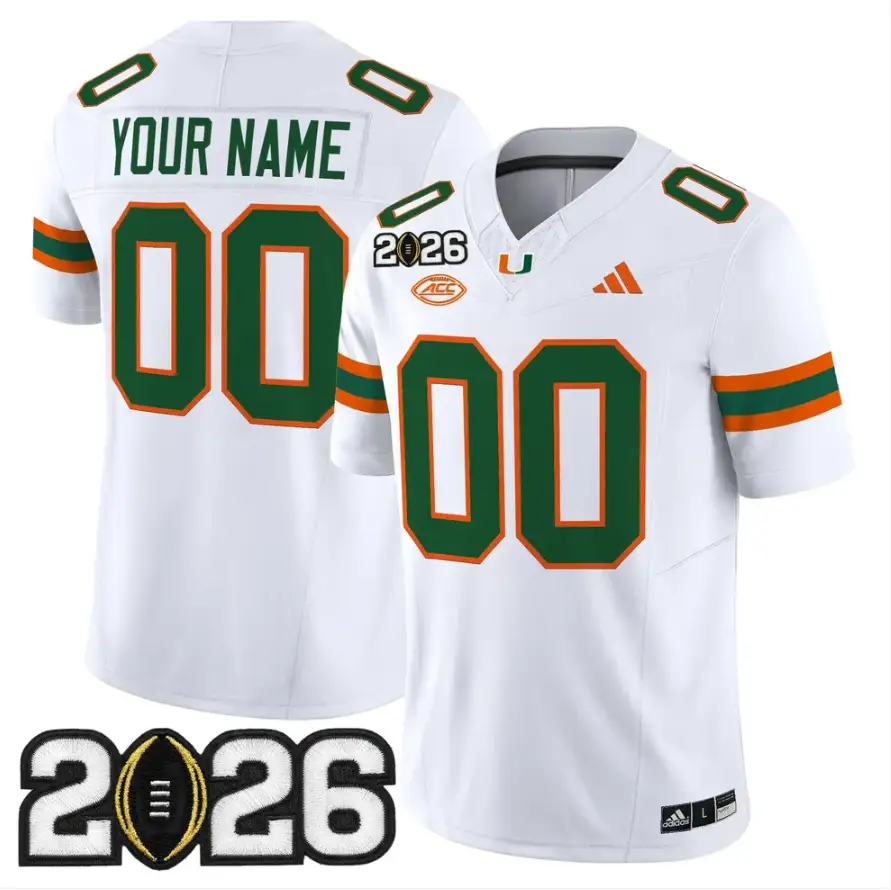 Custom Miami Hurricanes Jersey 2026 CFP Final Patch Stitched 6 Custom Miami Hurricanes Jersey 2026 CFP Final Patch Stitched by My Store NCAA Football Jerseys