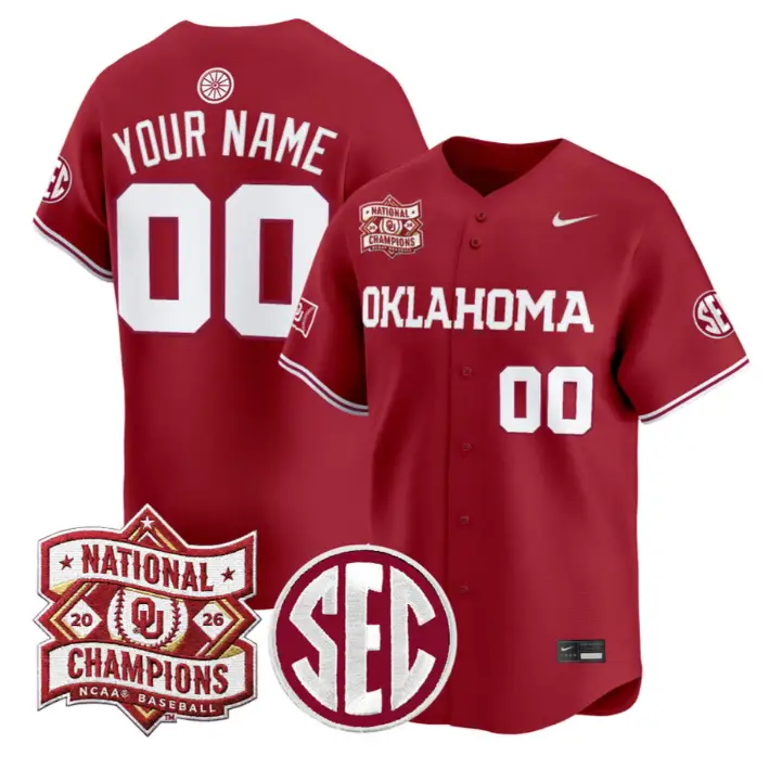 Custom Oklahoma Sooners Jersey 2026 National Champions Patch Stitched 1 Custom Oklahoma Sooners Jersey 2026 National Champions Patch Stitched by My Store
