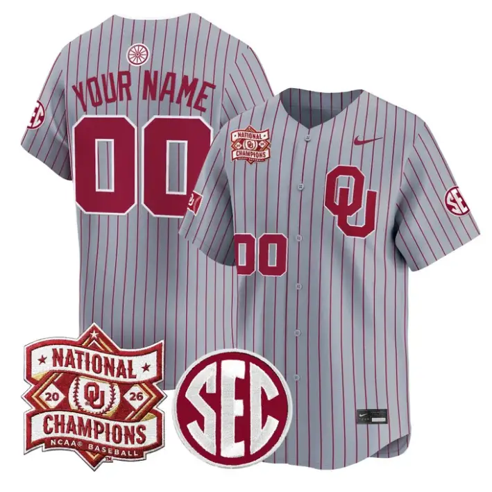 Custom Oklahoma Sooners Jersey 2026 National Champions Patch Stitched 3 Custom Oklahoma Sooners Jersey 2026 National Champions Patch Stitched by My Store